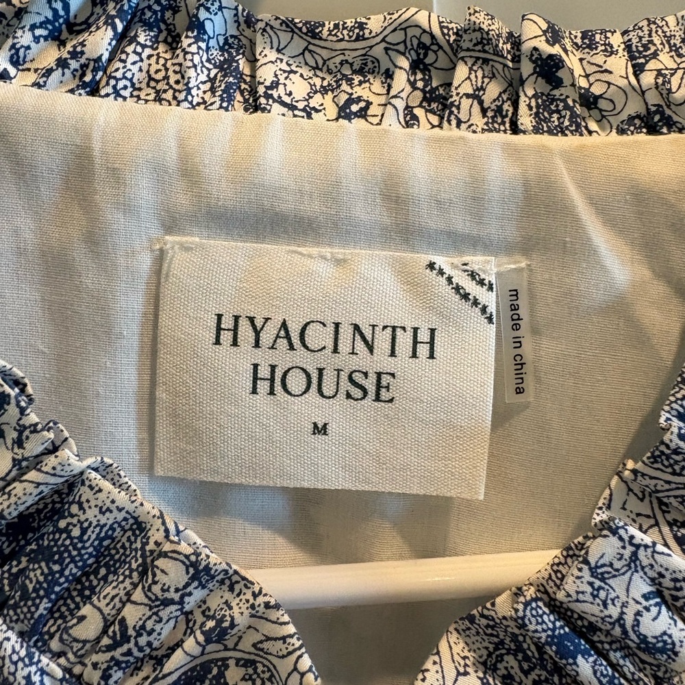 Tuckernuck Hyacinth House Chic Blue and White Lace Long Sleeve Dress M - Picture 3 of 4